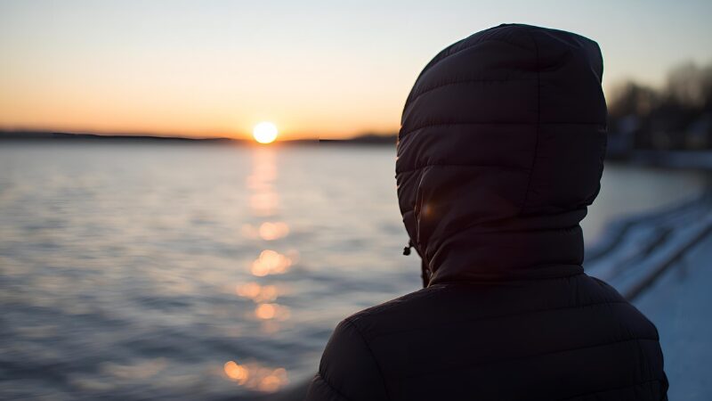釣りに最適なインナーダウンを着て釣り