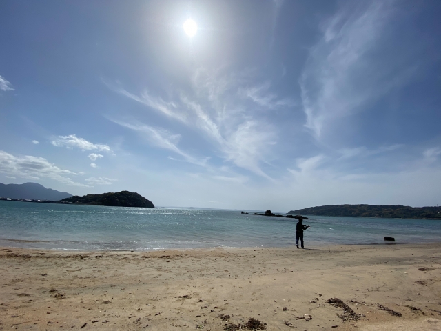 キスが釣れる砂浜